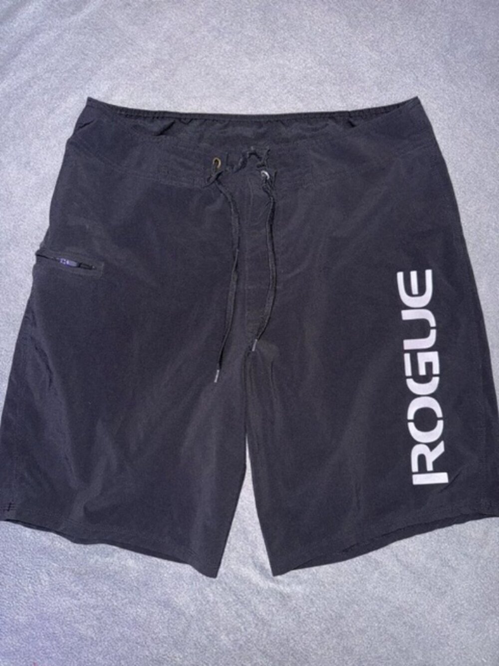 Rogue Fitness Men’s Board Shorts Black Size 32 Drawstring Training Gym MMA